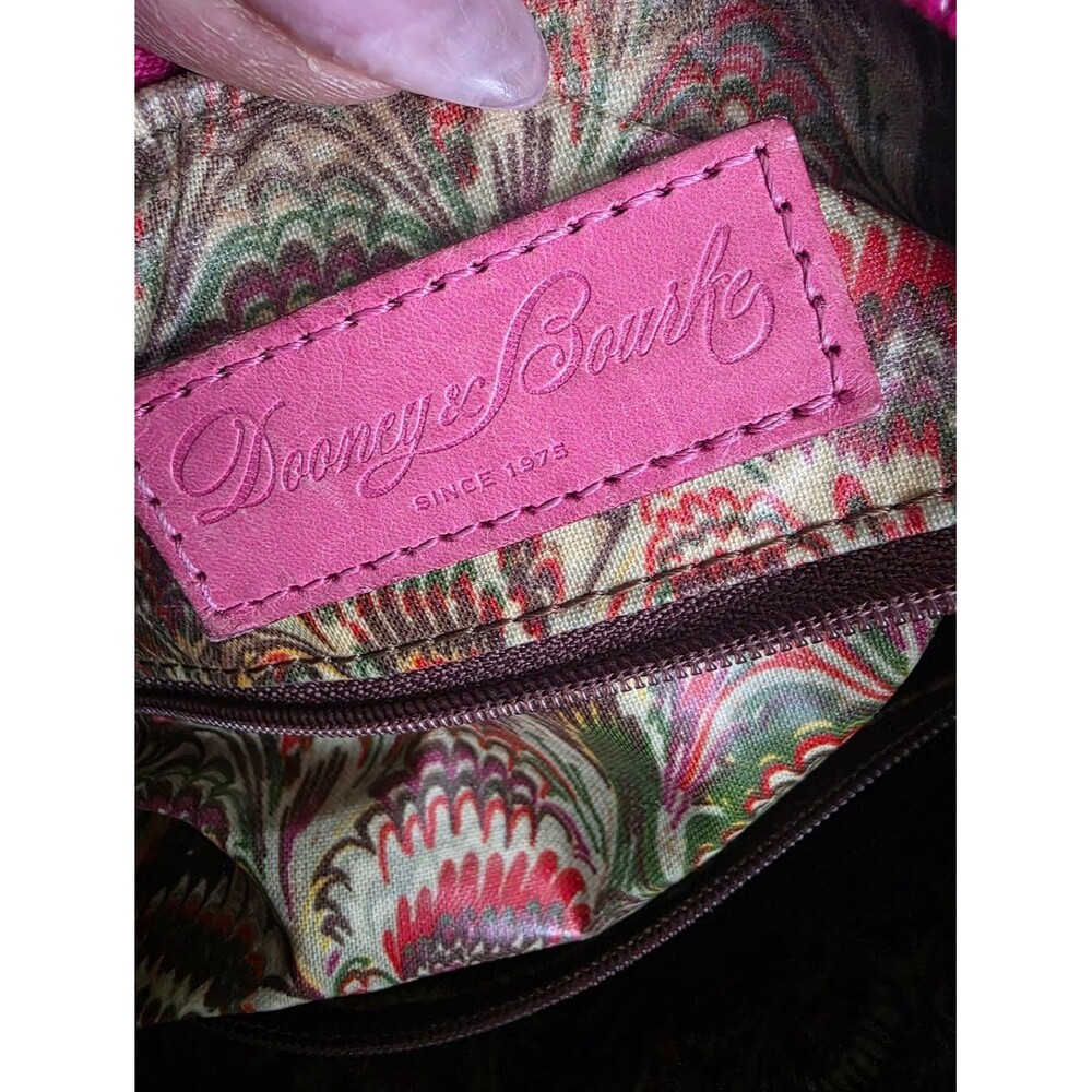 Dooney & Bourke Pink Plaid Small East West Baguette Shoulder Hobo Slouchy Bag - Picture 11 of 14